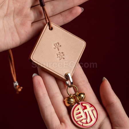 Customization Genuine leather handmade bell pendant Promotional Products