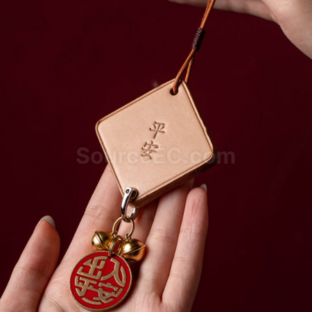 Customization Genuine leather handmade bell pendant Promotional Products