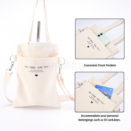 Customization Double Mouth Canvas Milk Tea Bag Promotional Products