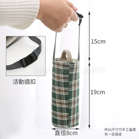 Customization Checkered Canvas Water Cup Bag Promotional Products