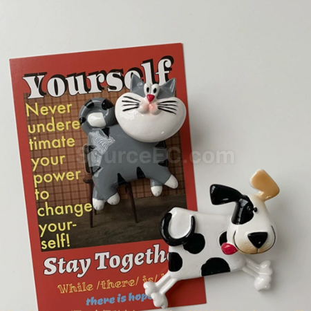 Customization Cute animal spring shaking head refrigerator sticker Promotional Products