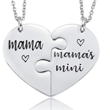 Customization Engraved Heart Puzzle Necklace Promotional Products