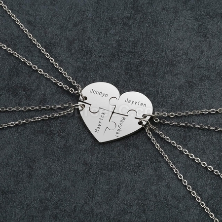 Customization Engraved Heart Puzzle Necklace Promotional Products