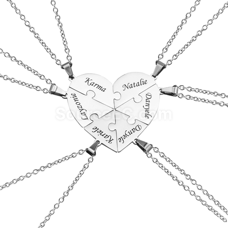 Customization Engraved Heart Puzzle Necklace Promotional Products