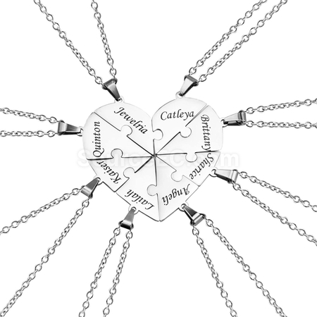 Customization Engraved Heart Puzzle Necklace Promotional Products