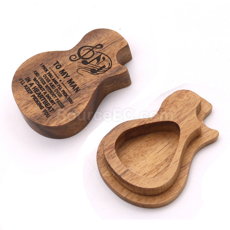Customization Guitar Pick Wooden Box Promotional Products