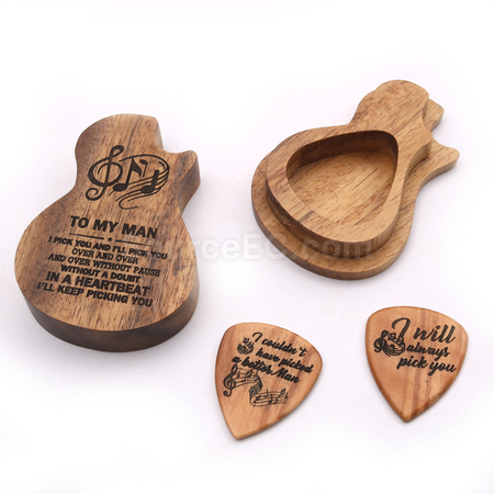 Customization Guitar Pick Wooden Box Promotional Products