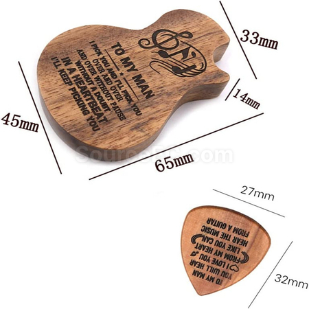 Customization Guitar Pick Wooden Box Promotional Products