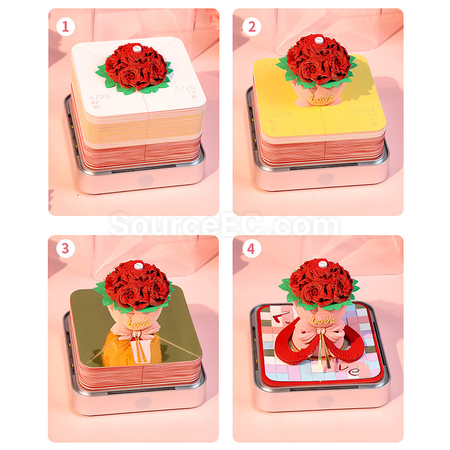 Customization 3D Rose Memo with Light Promotional Products