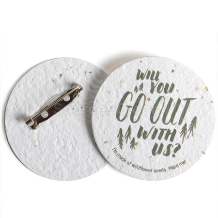 Customization Seed Paper Badge Promotional Products