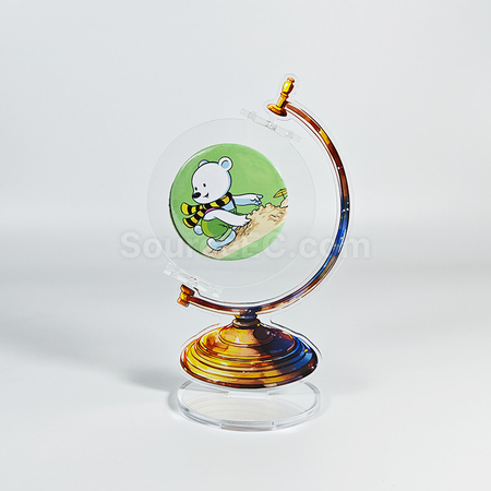 Customization Acrylic Badge Display Globe Stand Promotional Products