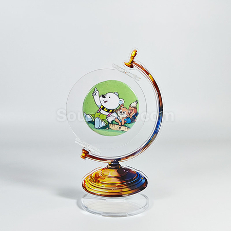 Customization Acrylic Badge Display Globe Stand Promotional Products