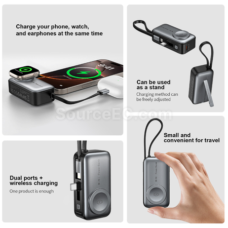 Customization Portable 3-in-1 Wireless Charging Power Bank Promotional Products