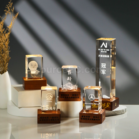 Customization Luminous carved crystal trophy Promotional Products