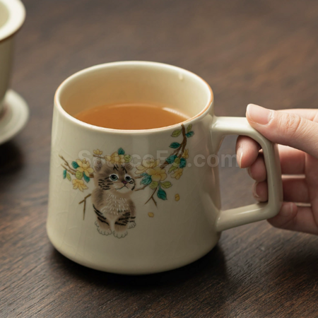 Customization Ceramic filter tea cup Promotional Products