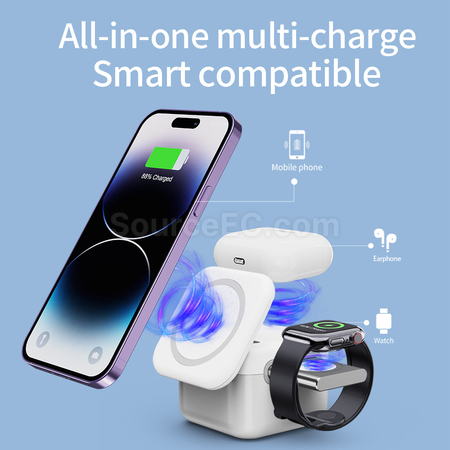Customization Three-In-One Magnetic Wireless Charging Promotional Products