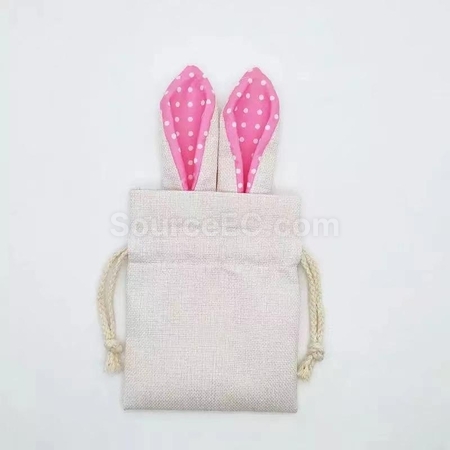 Customization Easter Bunny Ear Drawstring Bag Promotional Products