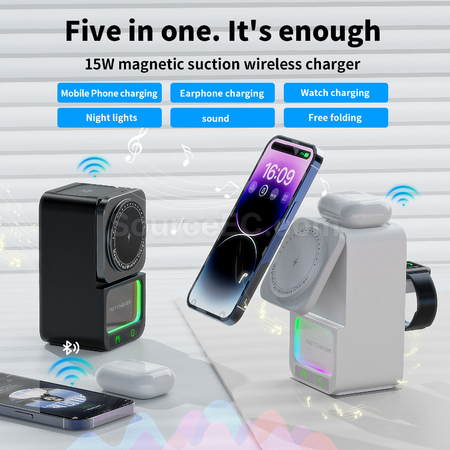 Customization Bluetooth Speaker 5 in 1 Wireless Charger Promotional Products