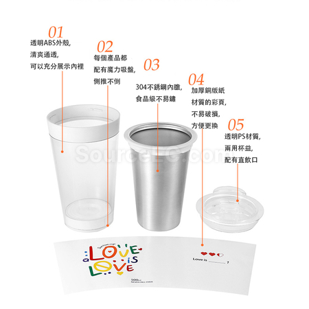 Customization Detachable Double-Layer Coffee Cup Promotional Products