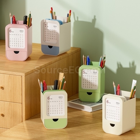 Customization Multifunctional Pen Holder Calendar Storage Box Promotional Products