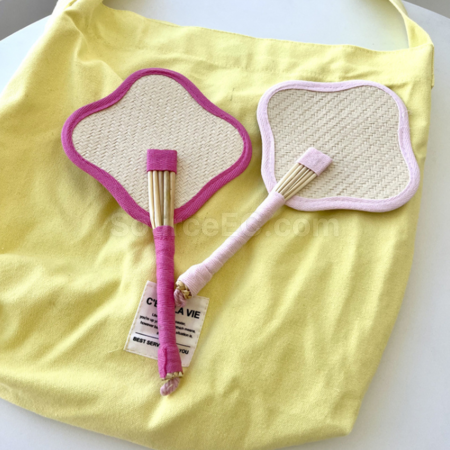 Customization Four leaf clover woven fan Promotional Products