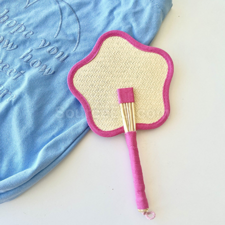 Customization Flower and Grass Weaving Fan Promotional Products
