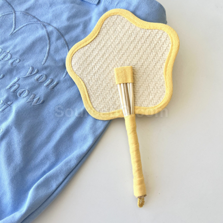 Customization Flower and Grass Weaving Fan Promotional Products