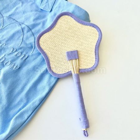 Customization Flower and Grass Weaving Fan Promotional Products