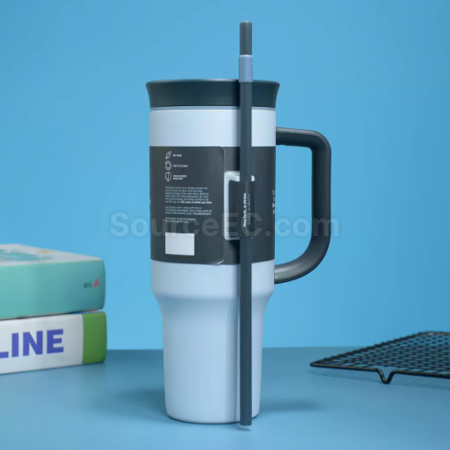 Customization Large capacity double-layer vacuum straw thermos cup Promotional Products
