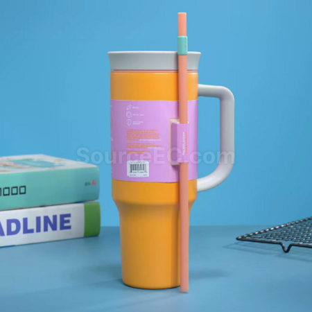 Customization Large capacity double-layer vacuum straw thermos cup Promotional Products