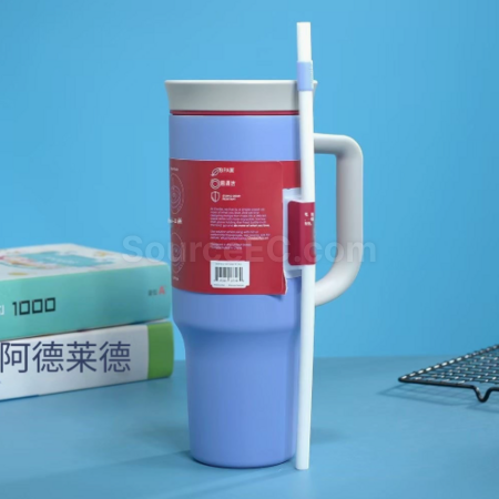 Customization Large capacity double-layer vacuum straw thermos cup Promotional Products