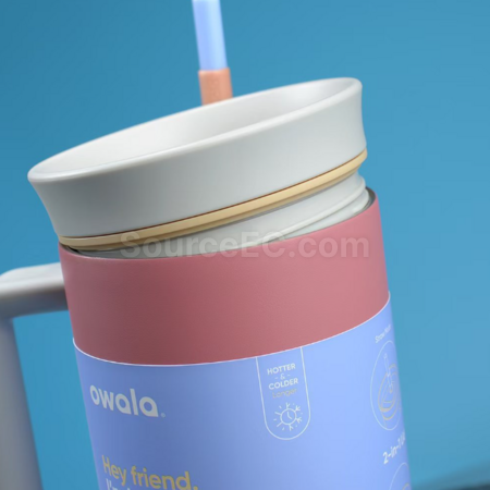 Customization Large capacity double-layer vacuum straw thermos cup Promotional Products