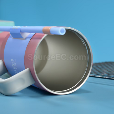 Customization Large capacity double-layer vacuum straw thermos cup Promotional Products