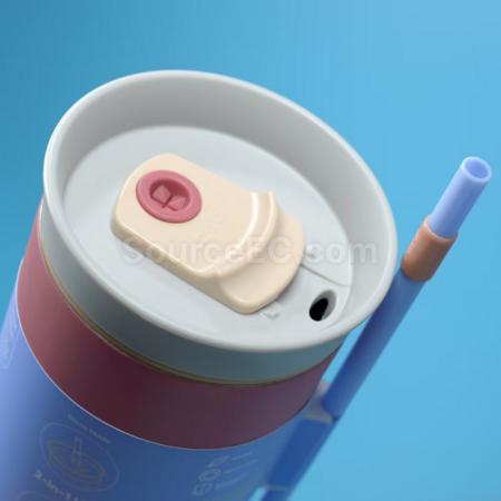 Customization Large capacity double-layer vacuum straw thermos cup Promotional Products