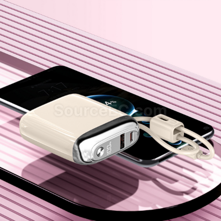 Customization Mini power bank with built-in fast charging cable Promotional Products