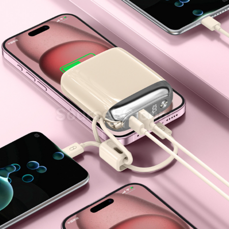 Customization Mini power bank with built-in fast charging cable Promotional Products