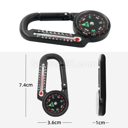 Customization Outdoor Compass Carabiner with Thermometer Promotional Products