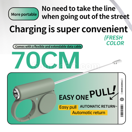 Customization Creative Retractable Mobile Power Bank With Built-in Wire Promotional Products