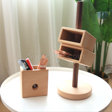 Customization Wooden Pen Holder Storage Tube Promotional Products