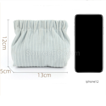 Customization Corduroy automatic closure portable storage bag Promotional Products