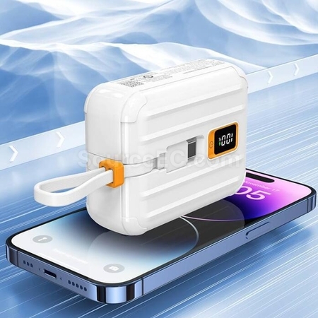 Customization Mini Portable Power Bank With Built-In Cable Promotional Products