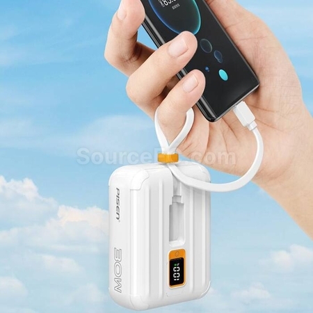 Customization Mini Portable Power Bank With Built-In Cable Promotional Products