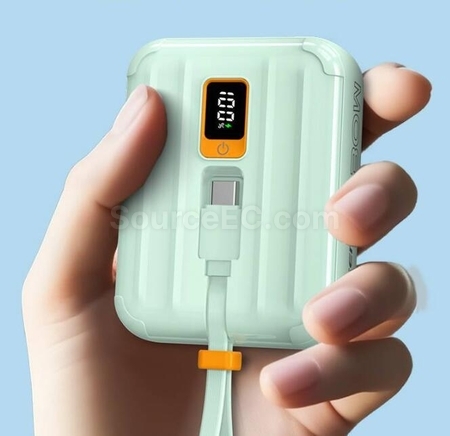 Customization Mini Portable Power Bank With Built-In Cable Promotional Products