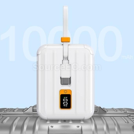 Customization Mini Portable Power Bank With Built-In Cable Promotional Products