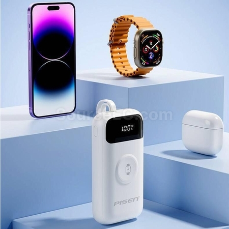 Customization Mini Portable Power Bank With Built-In Cable Promotional Products