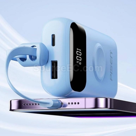 Customization Mini Portable Power Bank With Built-In Cable Promotional Products