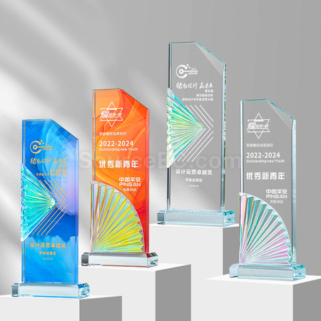 Customization Pleated Crystal Trophy Promotional Products