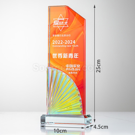 Customization Pleated Crystal Trophy Promotional Products