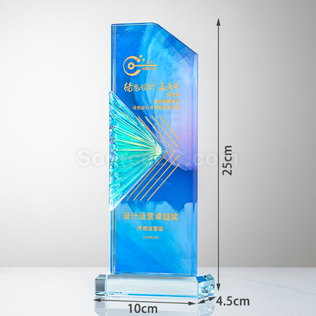 Customization Pleated Crystal Trophy Promotional Products
