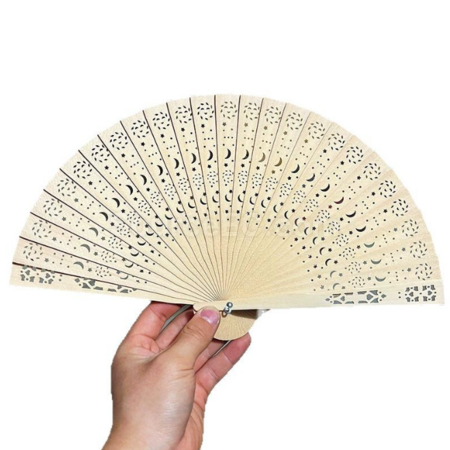 Customization Carved Fragrant Wood Folding Fan Promotional Products